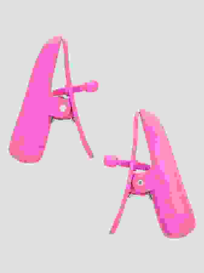 Nipplettes Vibrating Nipple Clamps, Pink, hi-res